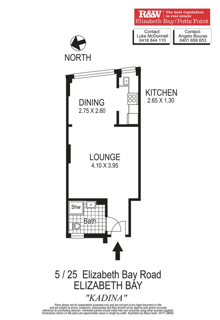 Floorplan of Homely studio listing, 5/25 Elizabeth Bay Road, Elizabeth Bay NSW 2011