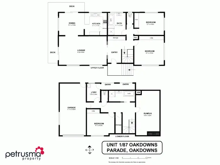 Floorplan of Homely villa listing, 1/87 Oakdowns Parade, Oakdowns TAS 7019