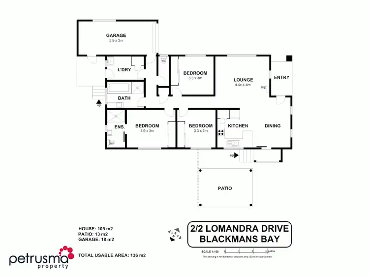 Floorplan of Homely unit listing, 2 / 2 Lomandra Drive, Blackmans Bay TAS 7052