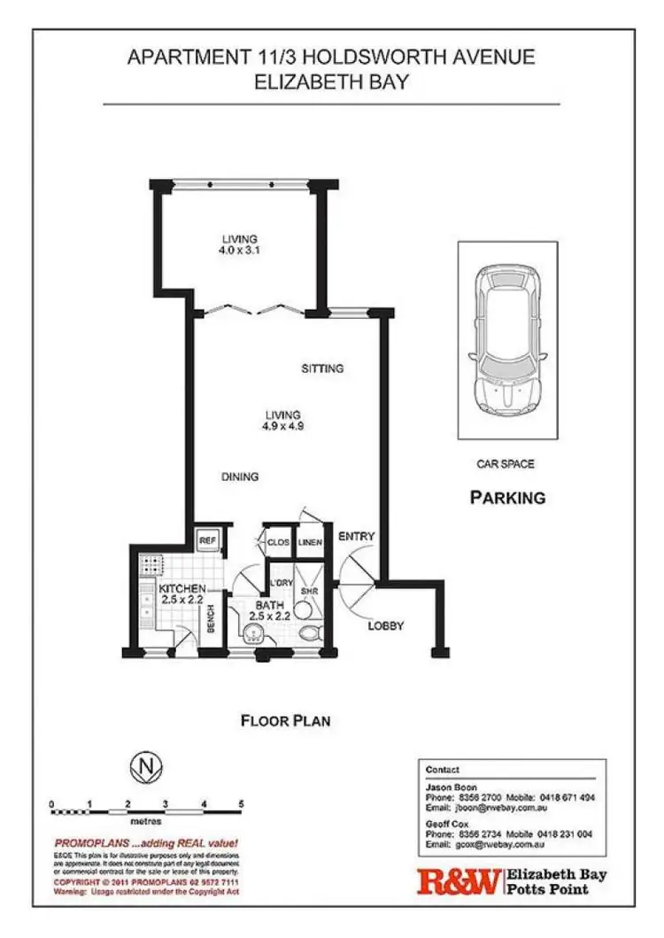Floorplan of Homely apartment listing, 11/3 Holdsworth Avenue, Elizabeth Bay NSW 2011