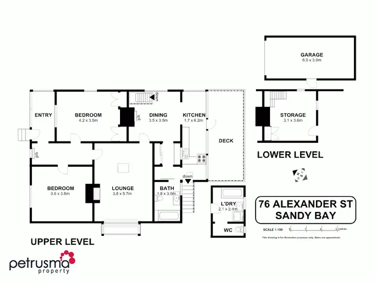Floorplan of Homely house listing, 76 Alexander Street, Sandy Bay TAS 7005
