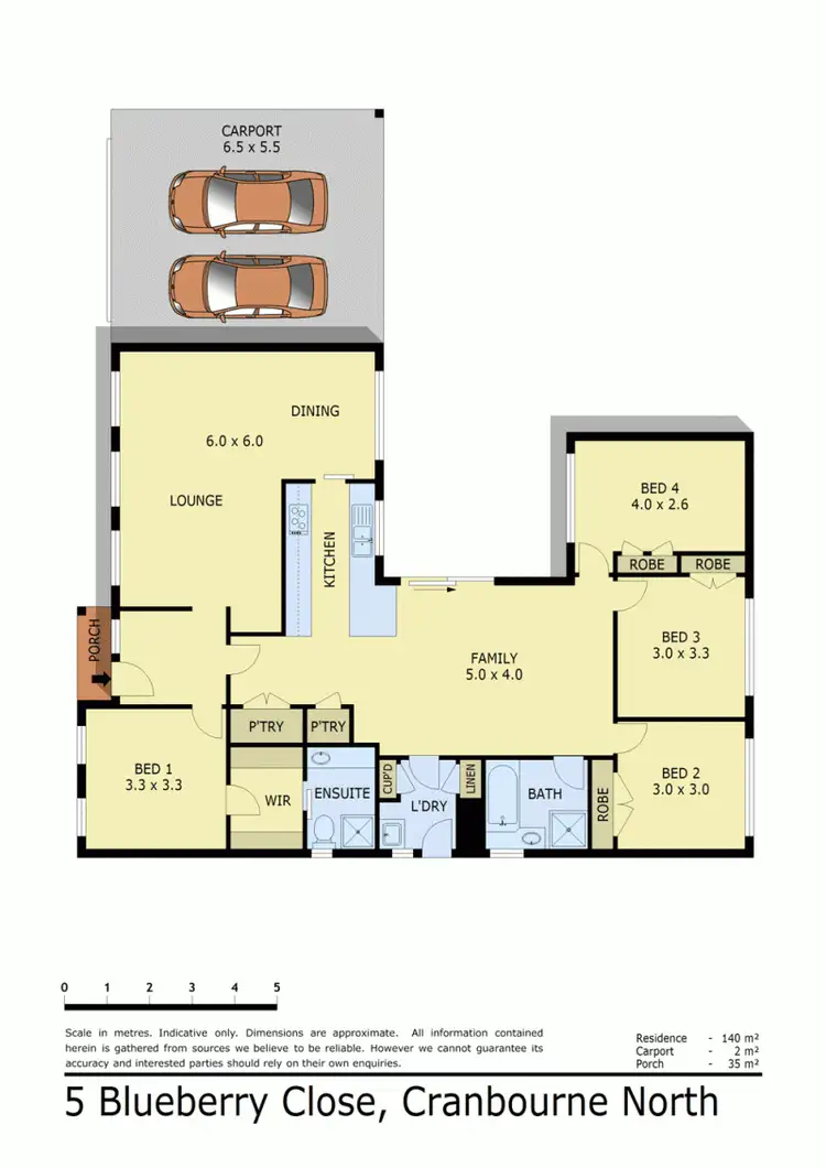 Floorplan of Homely house listing, 5 BLUEBERRY CLOSE, Cranbourne North VIC 3977