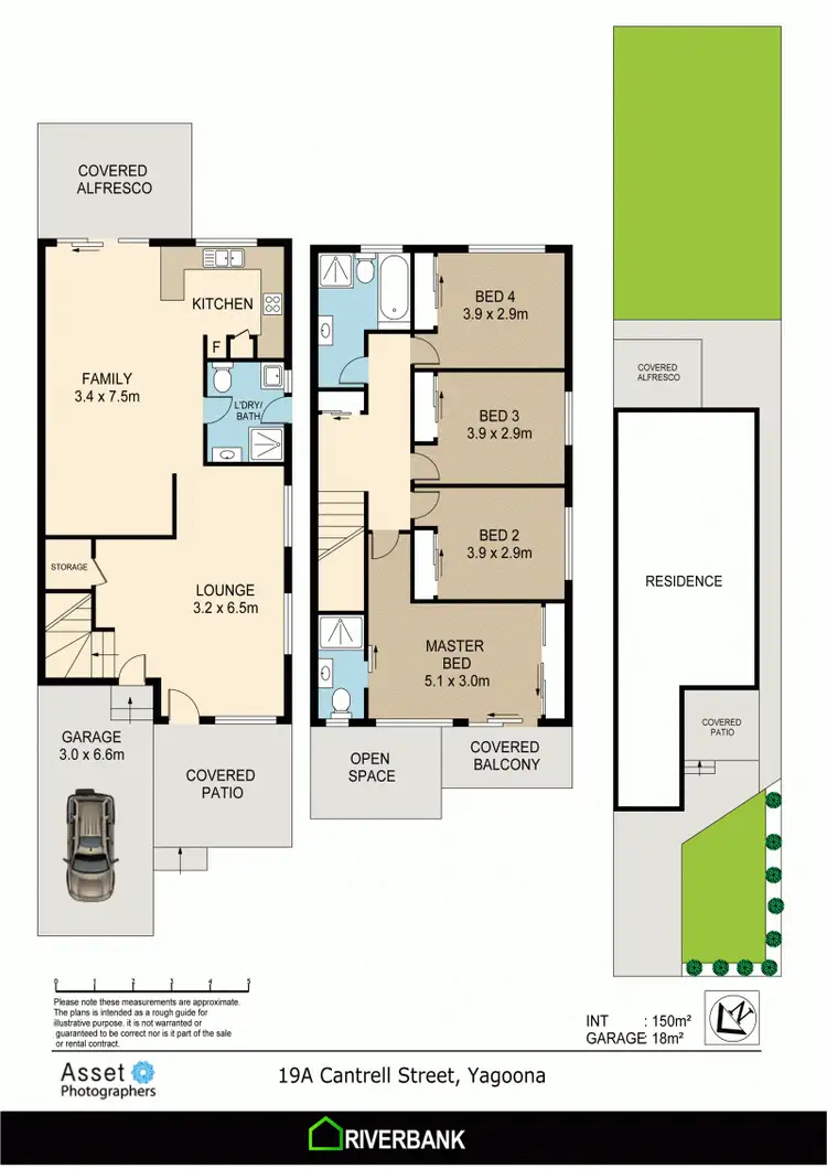 Floorplan of Homely semi-detached listing, 19A Cantrell Street, Yagoona NSW 2199