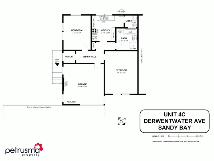 Floorplan of Homely unit listing, 4C Derwentwater Avenue, Sandy Bay TAS 7005