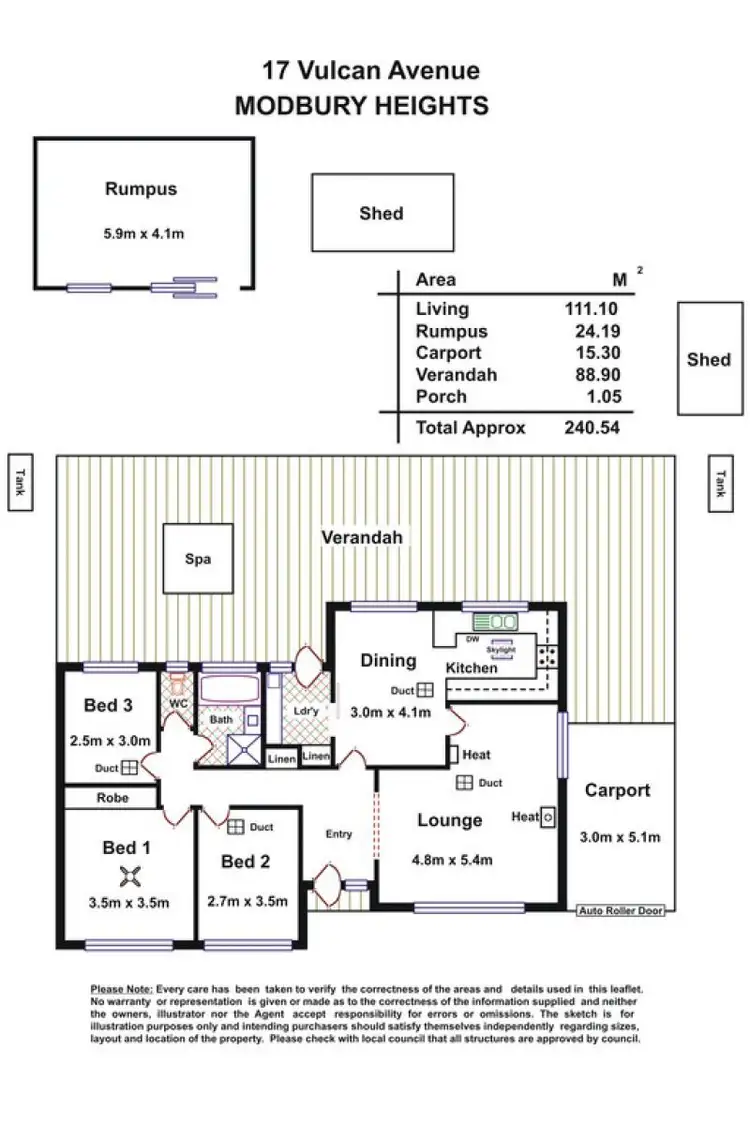 Floorplan of Homely house listing, 17 Vulcan Avenue, Modbury Heights SA 5092