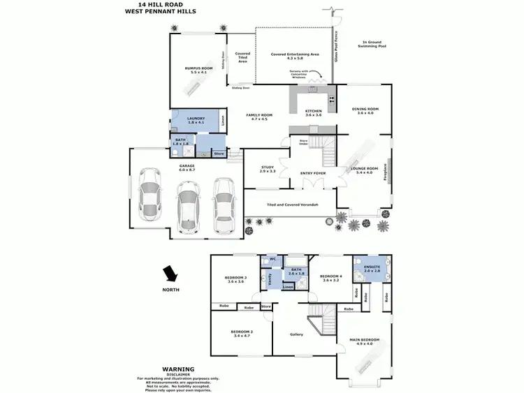 Floorplan of Homely house listing, 14 Hill Road, West Pennant Hills NSW 2125