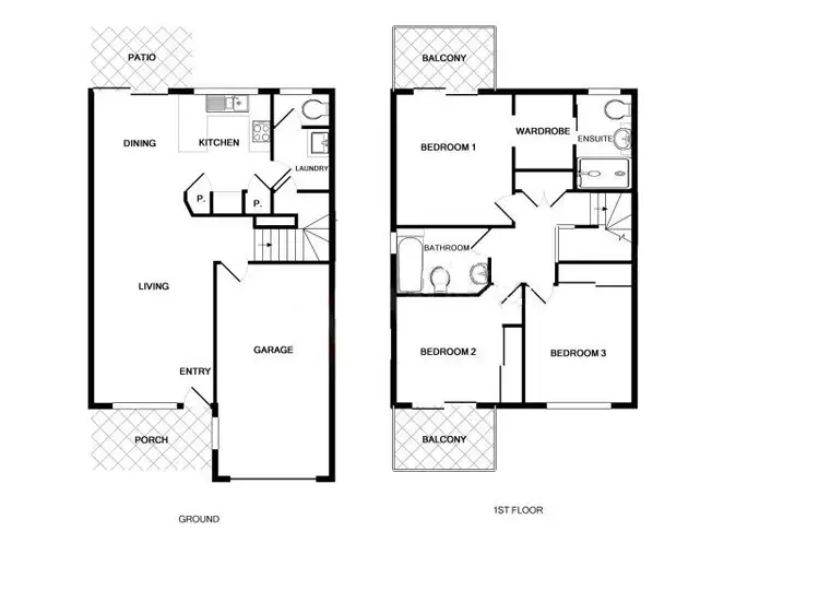Floorplan of Homely townhouse listing, 57/11 Penny Street, Algester QLD 4115