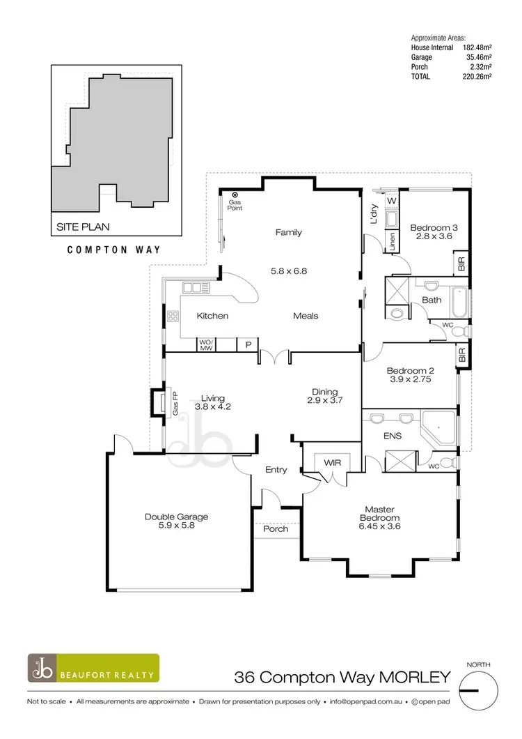 Floorplan of Homely house listing, 36 Compton Way, Morley WA 6062