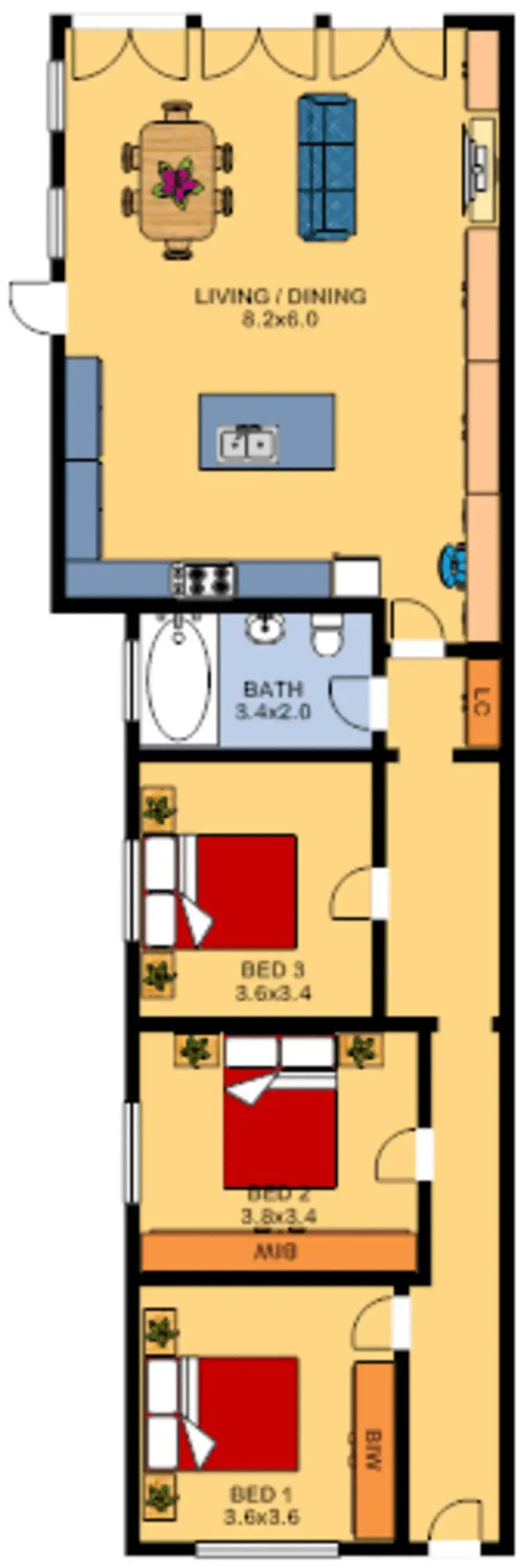 Floorplan of Homely semi-detached listing, 69 Trevenar Street, Ashbury NSW 2193