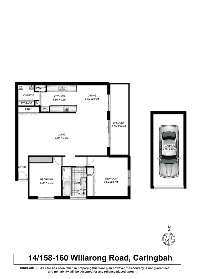 Floorplan of Homely unit listing, 14/158-160 Willarong Road, Caringbah NSW 2229
