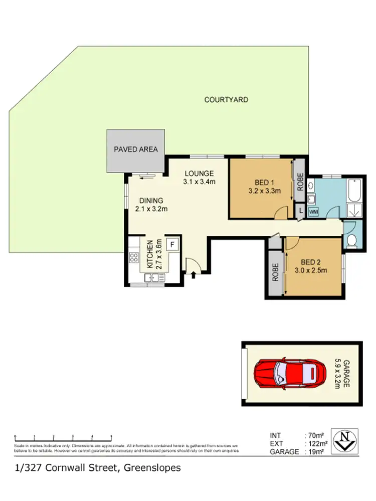 Floorplan of Homely unit listing, 1/327 Cornwall Street, Greenslopes QLD 4120