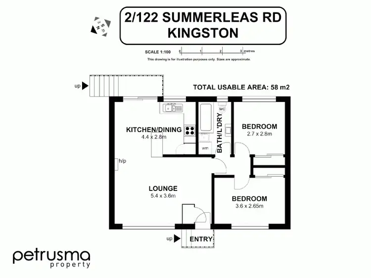 Floorplan of Homely unit listing, 2/122 Summerleas Road, Kingston TAS 7050