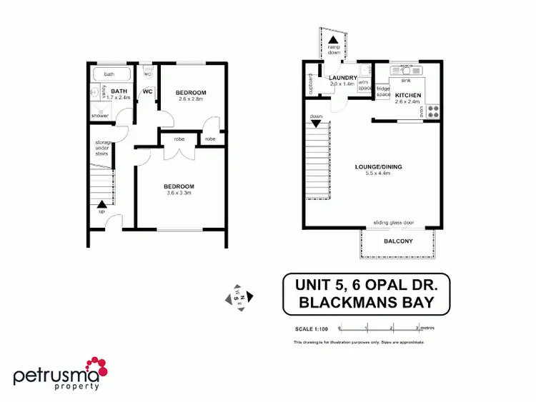 Floorplan of Homely unit listing, 5/6 Opal Drive, Blackmans Bay TAS 7052
