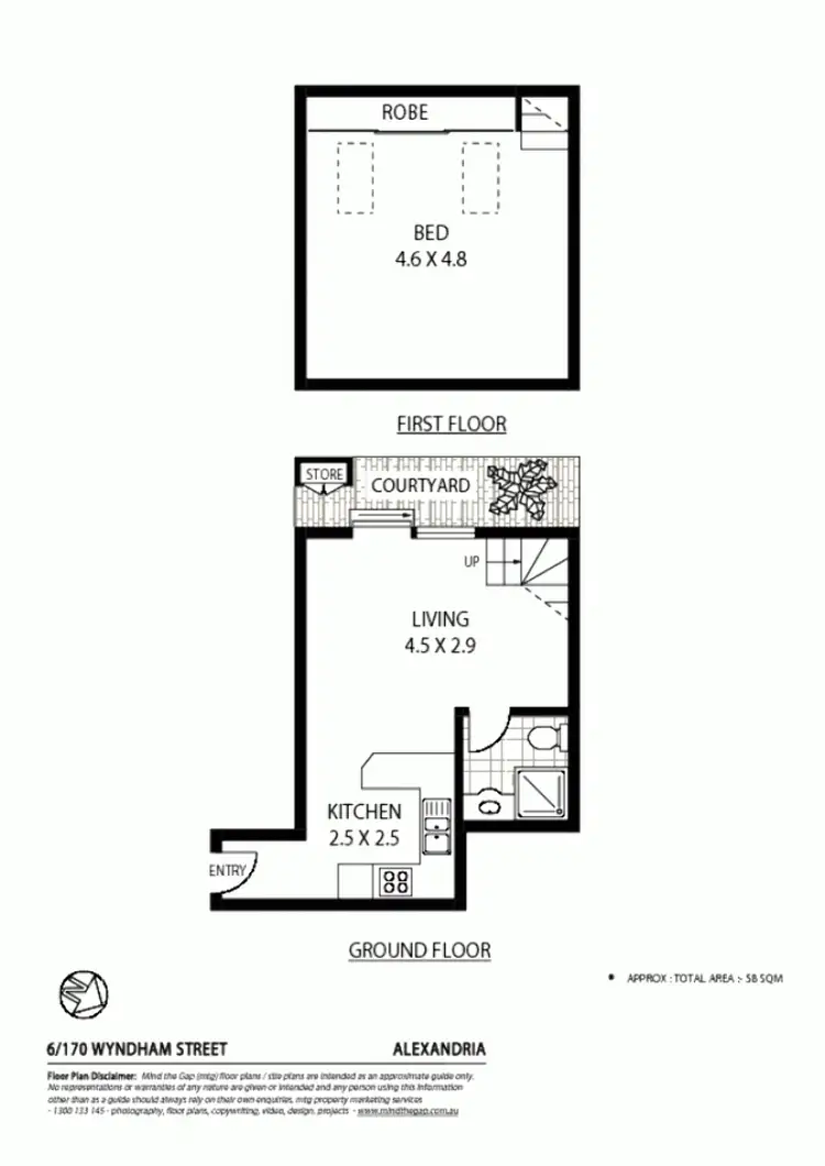 Floorplan of Homely unit listing, 6/170 Wyndham St, Alexandria NSW 2015