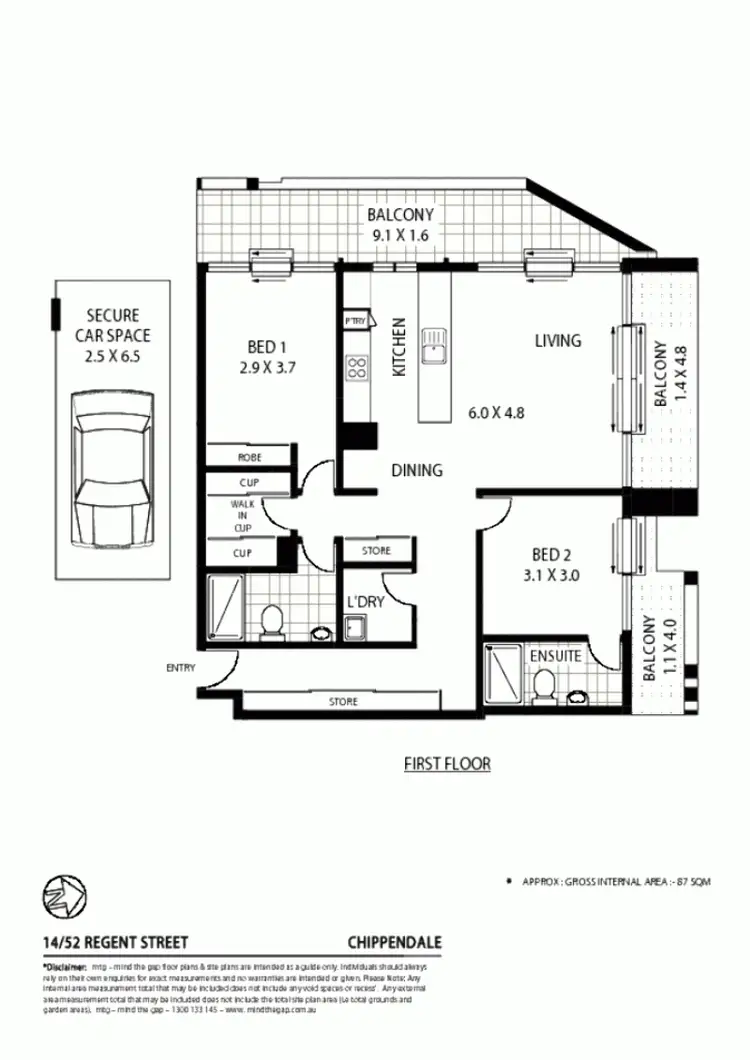 Floorplan of Homely apartment listing, 14/52 Regent St, Chippendale NSW 2008