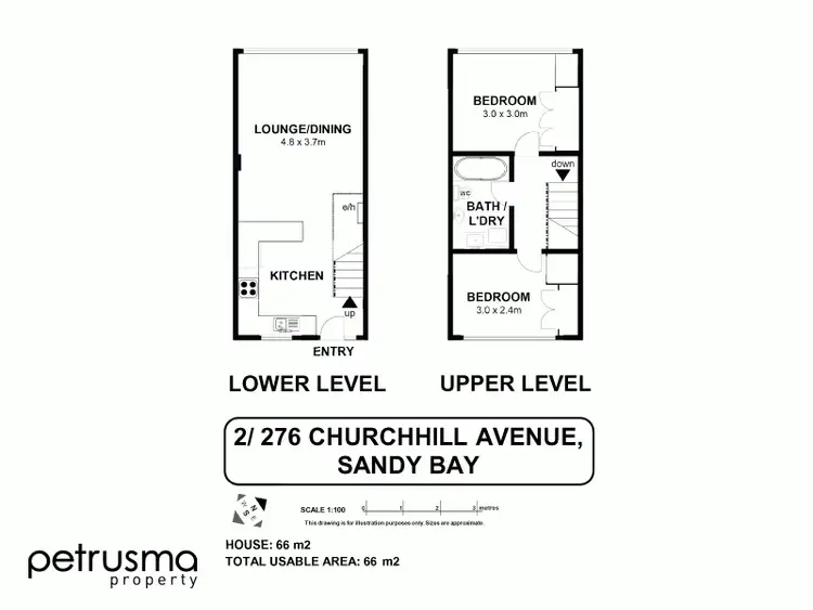 Floorplan of Homely unit listing, 2/276 Churchill Avenue, Sandy Bay TAS 7005