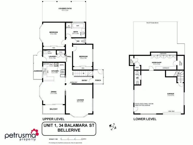 Floorplan of Homely villa listing, 1/34 Balamara Street, Bellerive TAS 7018