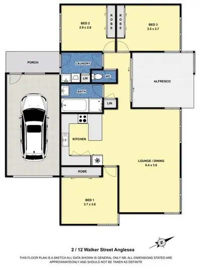 Floorplan of Homely unit listing, 2/12 Walker Street, Anglesea VIC 3230