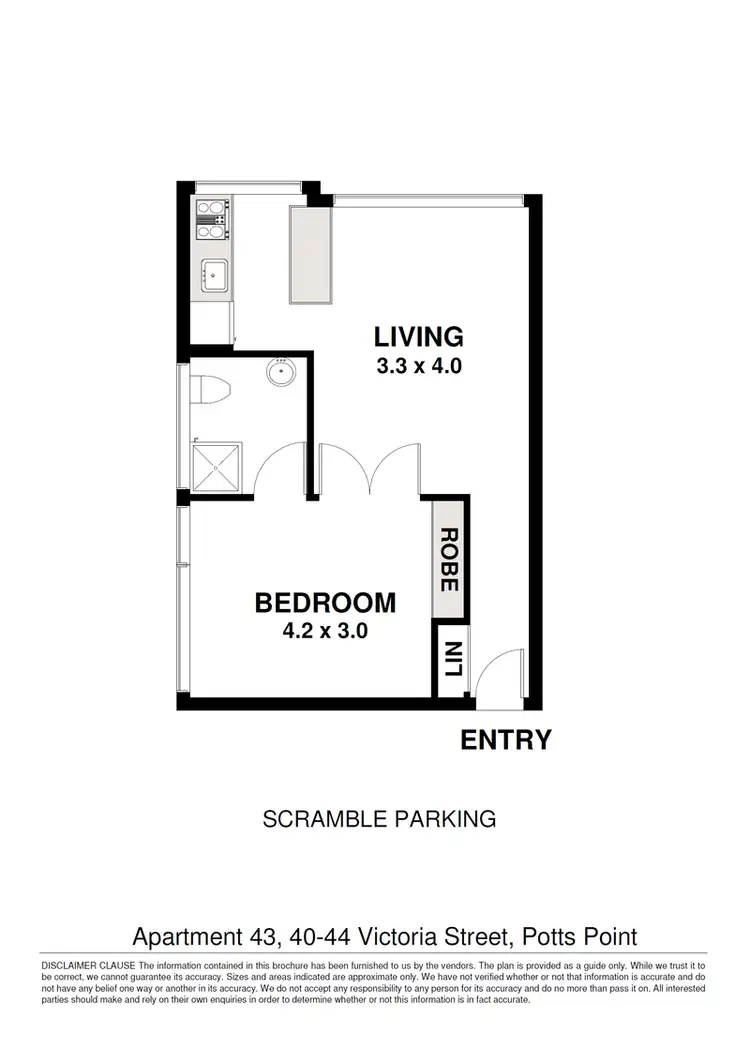 Floorplan of Homely apartment listing, 43/40 Victoria Street, Potts Point NSW 2011