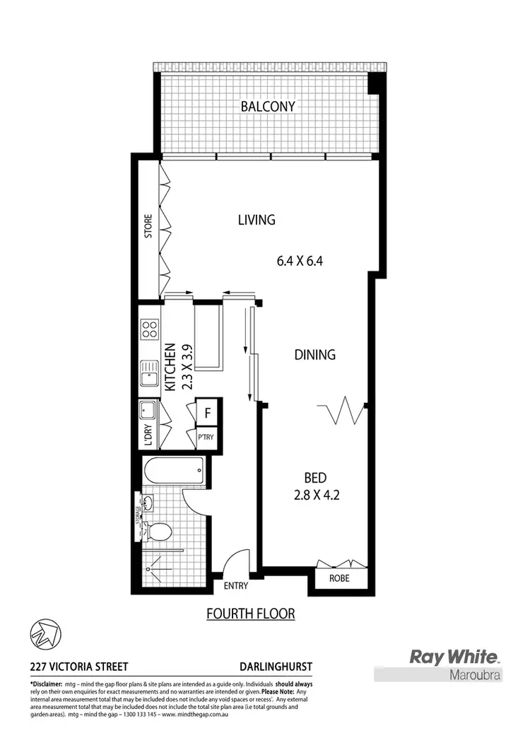 Floorplan of Homely apartment listing, 407/227 Victoria St, Darlinghurst NSW 2010