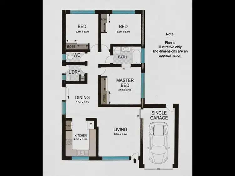 Floorplan of Homely villa listing, 1/3 Mooney Close, Goodna QLD 4300