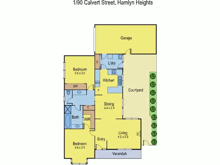 Floorplan of Homely house listing, 1/90 Calvert Street, Hamlyn Heights VIC 3215