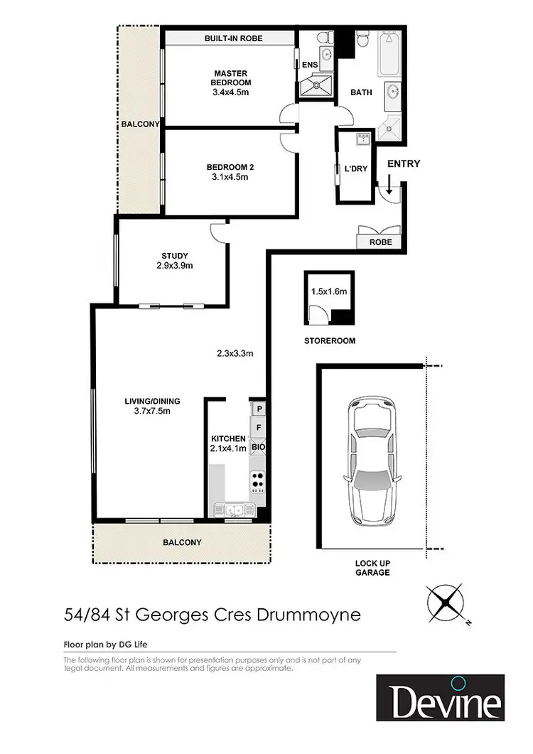 Floorplan of Homely apartment listing, 54/84 St Georges Crescent, Drummoyne NSW 2047