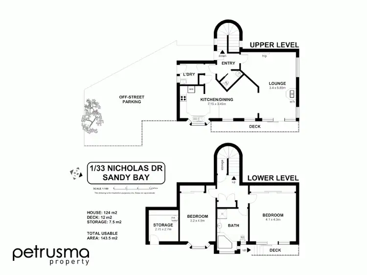 Floorplan of Homely unit listing, 1/33 Nicholas Drive, Sandy Bay TAS 7005