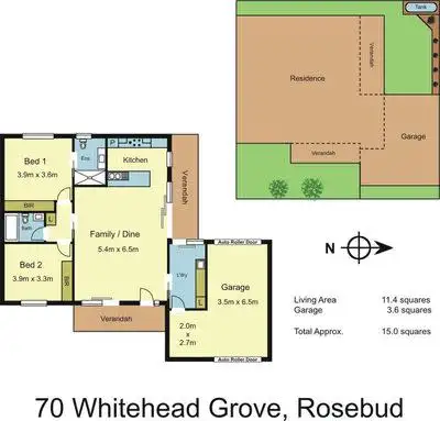 Floorplan of Homely house listing, 70 Whitehead Grove, Rosebud West VIC 3940