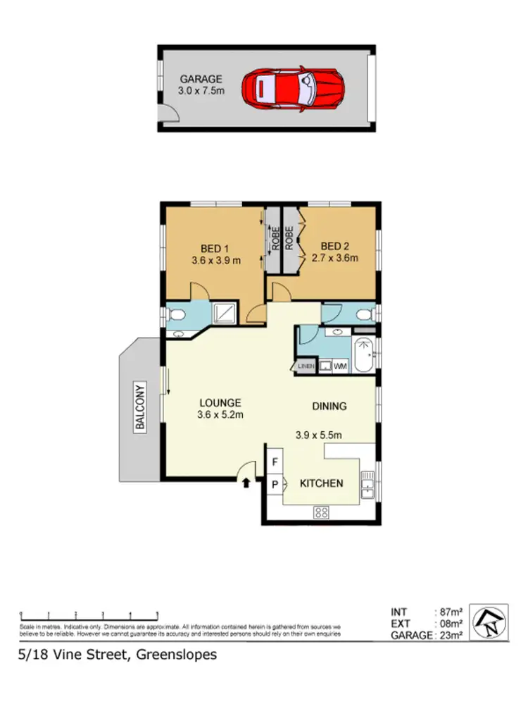 Floorplan of Homely unit listing, 5/18 Vine Street, Greenslopes QLD 4120