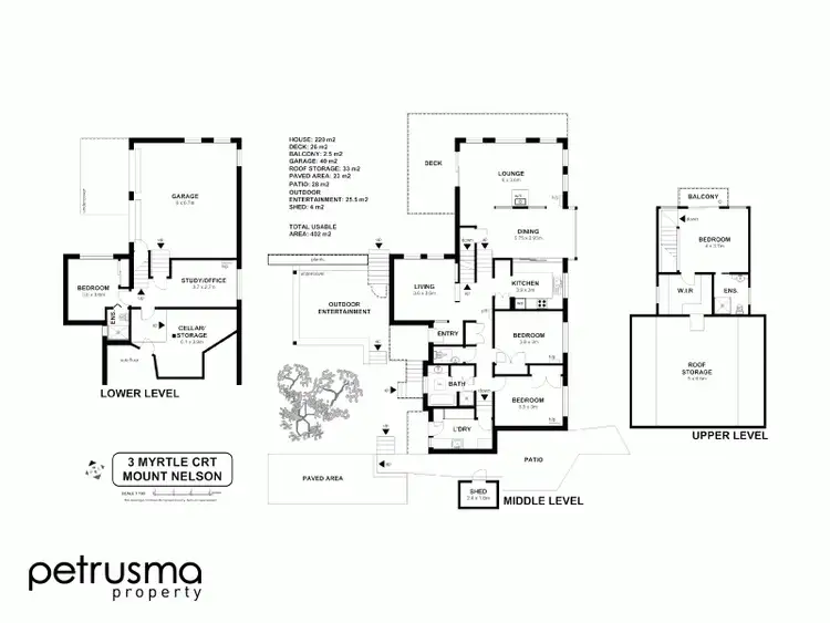 Floorplan of Homely house listing, 3 Myrtle Court, Mount Nelson TAS 7007