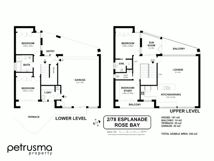 Floorplan of Homely townhouse listing, 2/78A Esplanade, Rose Bay TAS 7015