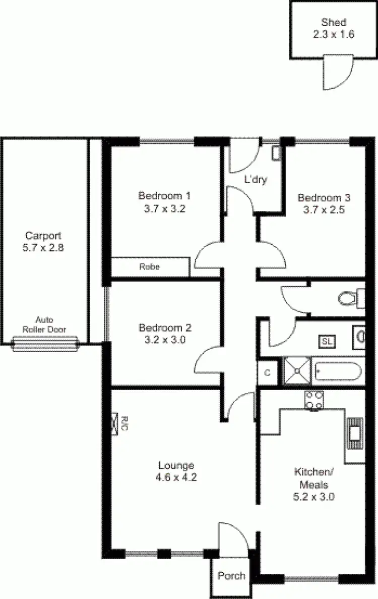 Floorplan of Homely unit listing, 1/115 Gorge Road, Paradise SA 5075