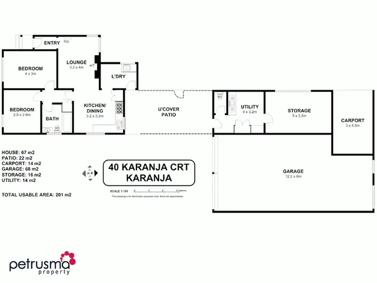 Floorplan of Homely house listing, 40 Karanja Court, Karanja TAS 7140