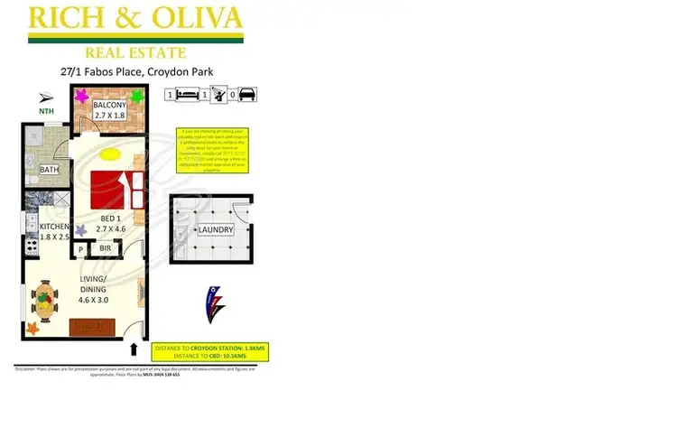 Floorplan of Homely unit listing, 27/1 Fabos Place, Croydon Park NSW 2133