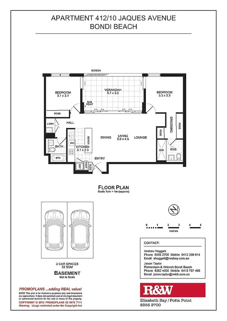 Floorplan of Homely apartment listing, 412/10 Jaques Avenue, Bondi Beach NSW 2026