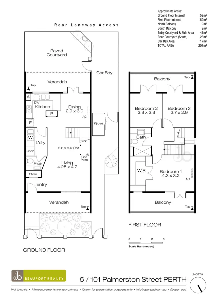 Floorplan of Homely townhouse listing, 5/101 Palmerston Street, Perth WA 6000