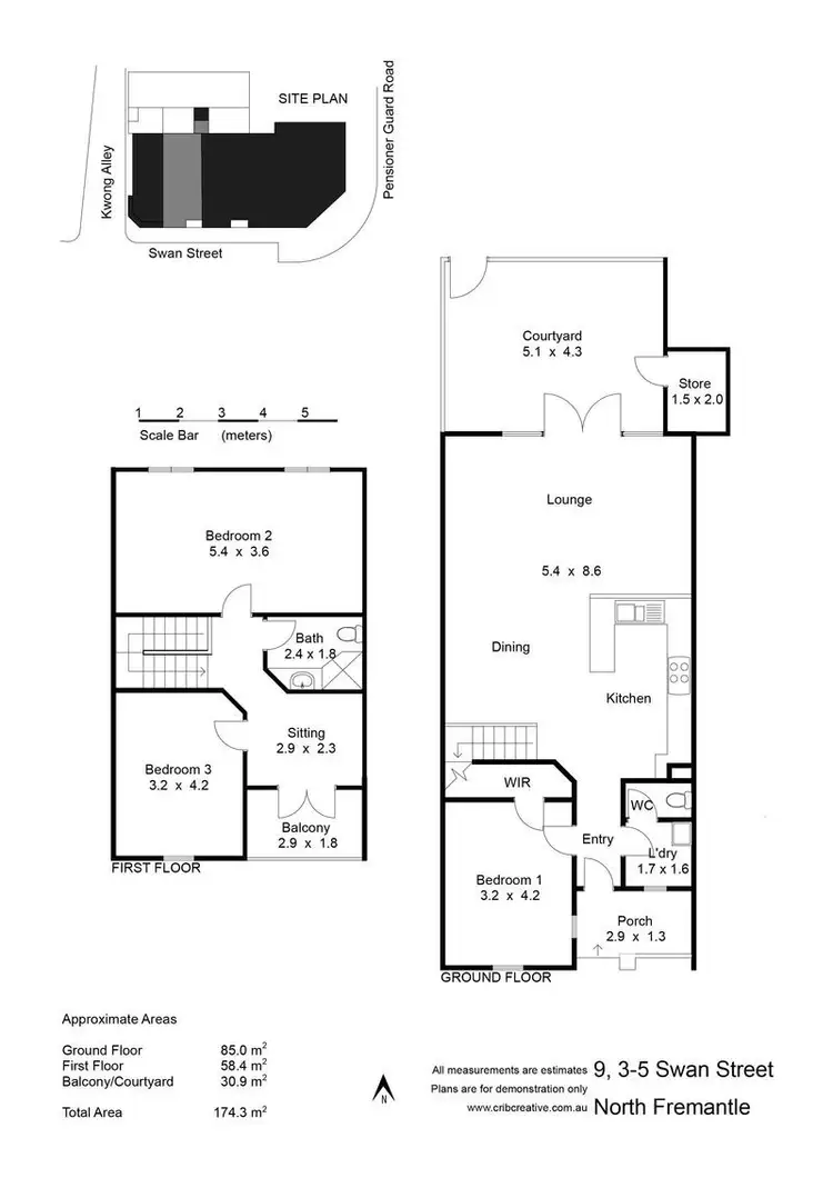 Floorplan of Homely unit listing, 9/3-5 Swan Street, North Fremantle WA 6159
