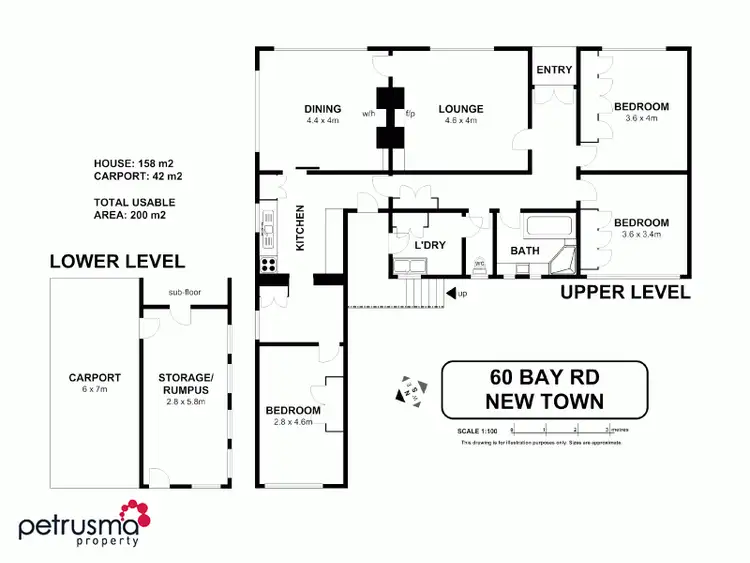 Floorplan of Homely house listing, 60 Bay Road, New Town TAS 7008