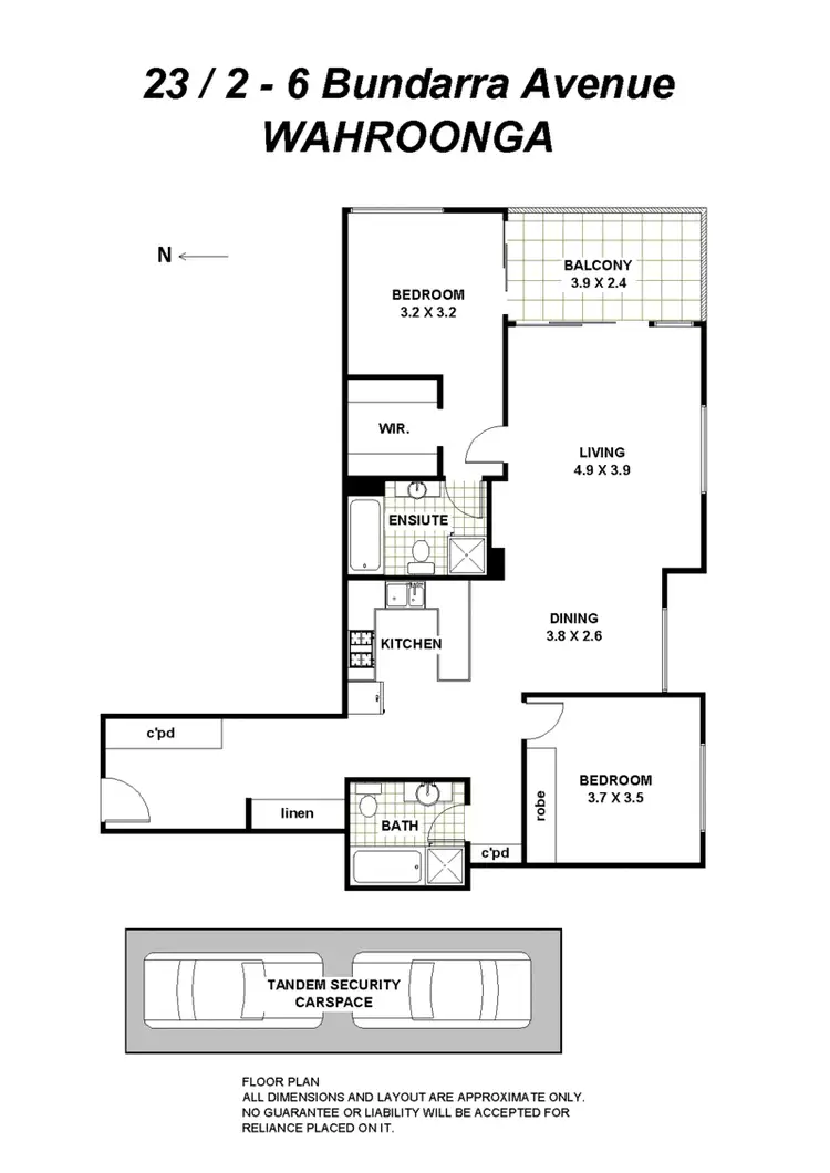 Floorplan of Homely apartment listing, 23/2-6 Bundarra Avenue South, Wahroonga NSW 2076