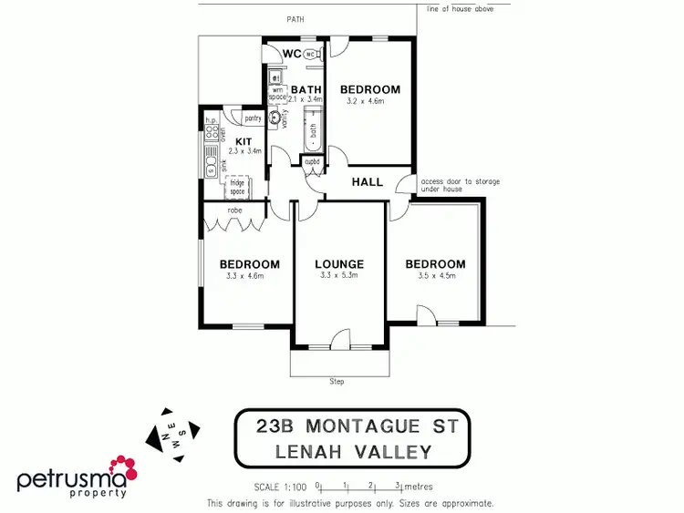 Floorplan of Homely unit listing, 23B Montagu Street, Lenah Valley TAS 7008