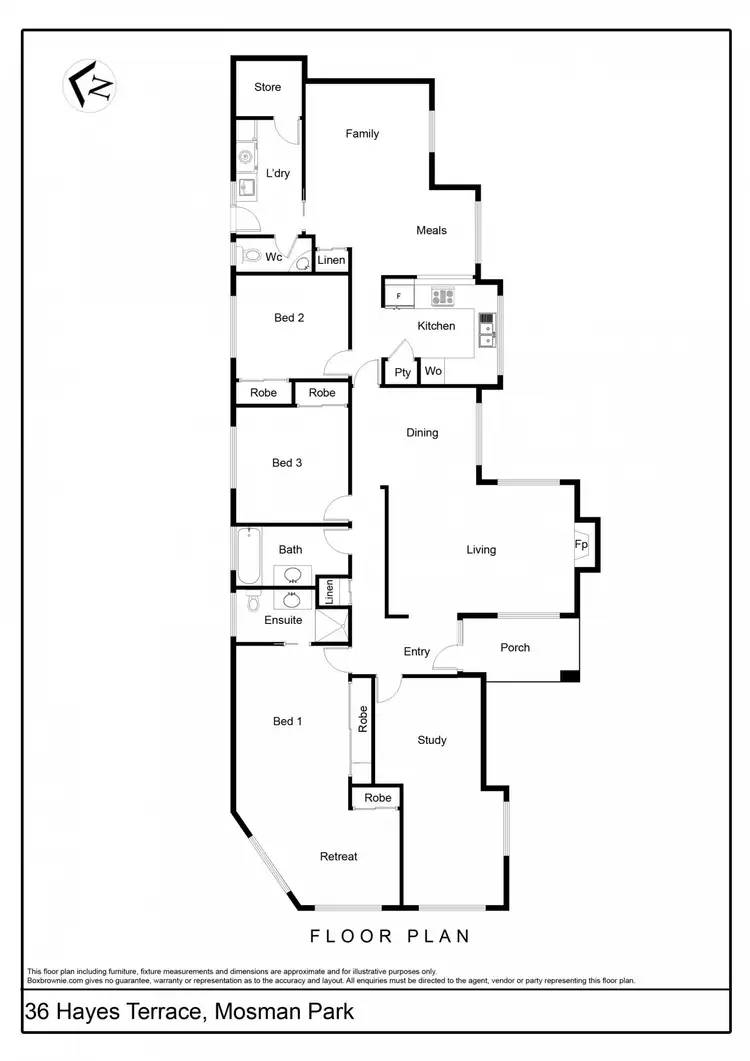 Floorplan of Homely house listing, 36 Hayes Terrace, Mosman Park WA 6012