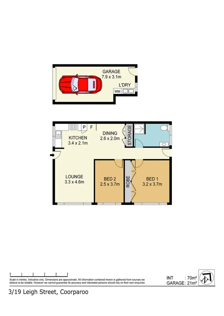 Floorplan of Homely unit listing, 3/19 Leigh Street, Coorparoo QLD 4151