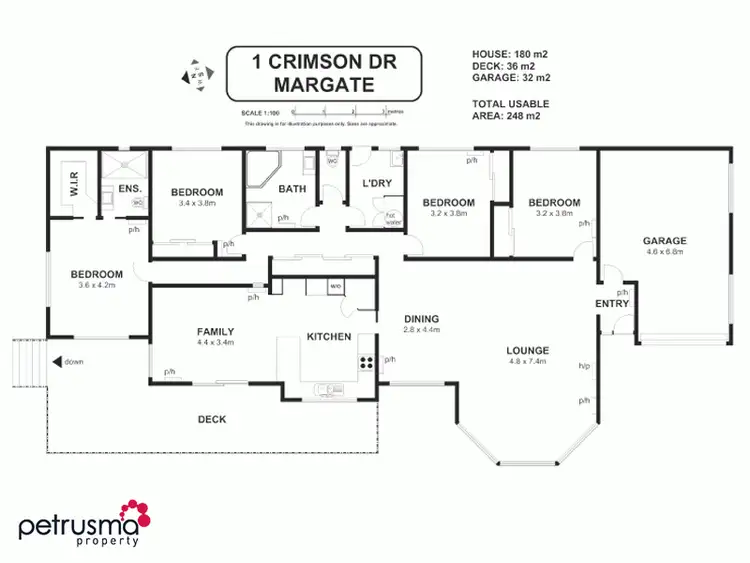 Floorplan of Homely house listing, 1 Crimson Drive, Margate TAS 7054