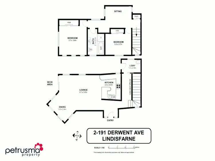 Floorplan of Homely townhouse listing, 2/191 Derwent Avenue, Lindisfarne TAS 7015