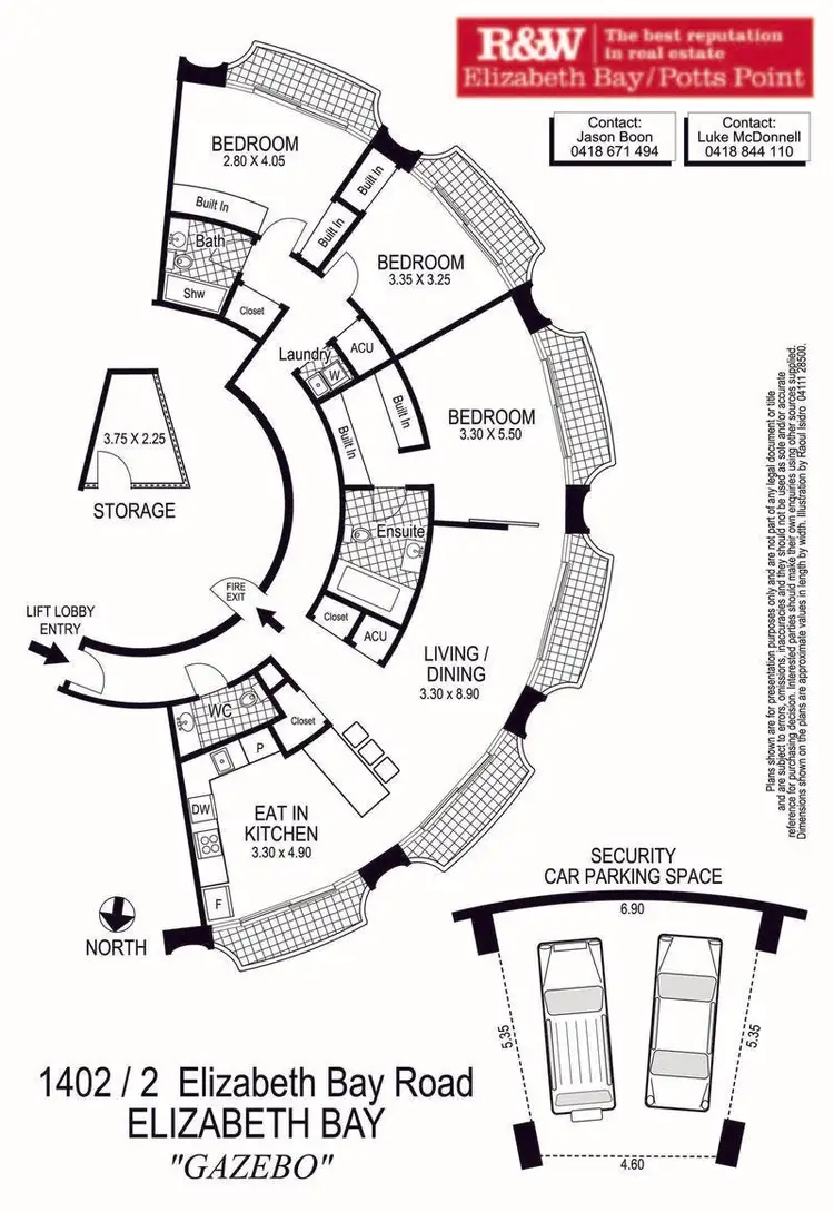 Floorplan of Homely apartment listing, 1402/2 Elizabeth Bay Road, Elizabeth Bay NSW 2011