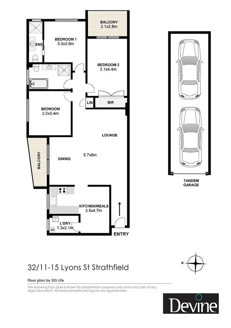 Floorplan of Homely apartment listing, 32/11 Lyons Street, Strathfield NSW 2135