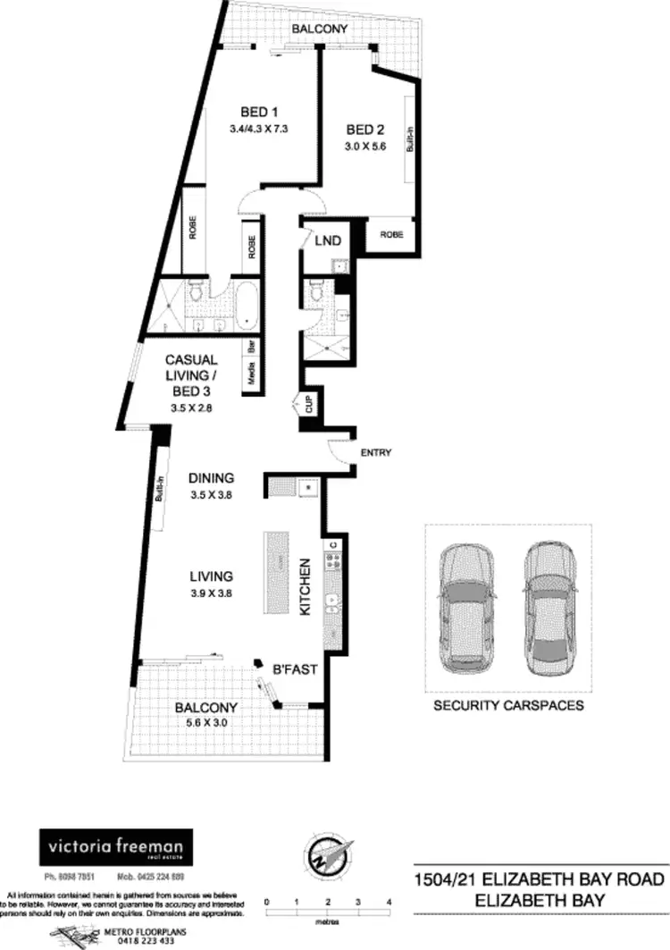 Floorplan of Homely apartment listing, 1504/21 Elizabeth Bay Road, Elizabeth Bay NSW 2011