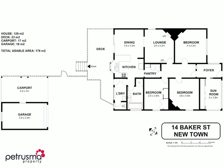 Floorplan of Homely house listing, 14 Baker Street, New Town TAS 7008