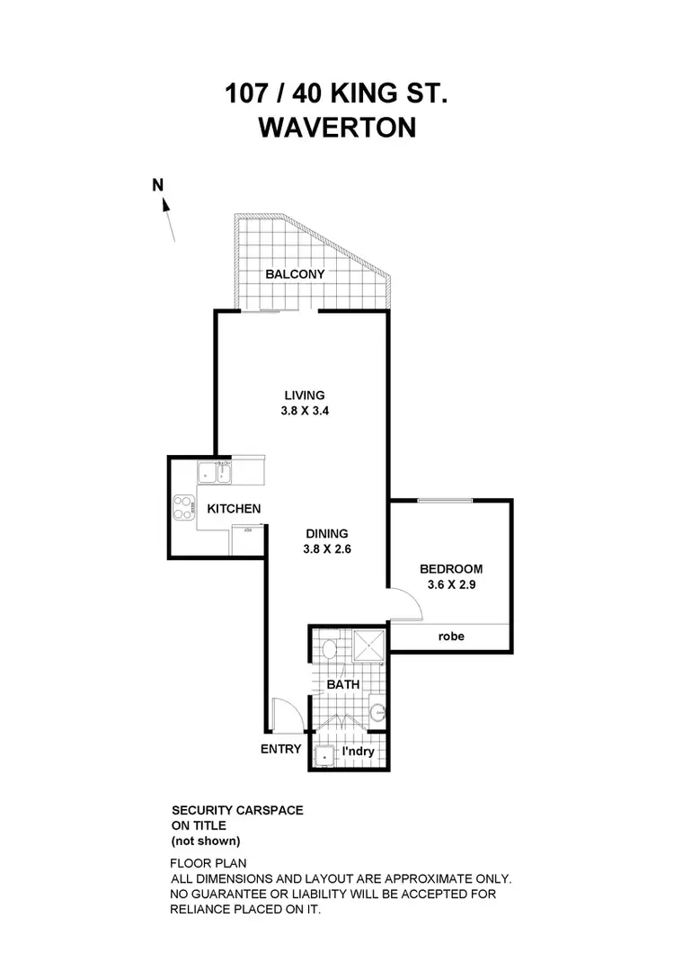 Floorplan of Homely apartment listing, 107/40 King Street, Waverton NSW 2060